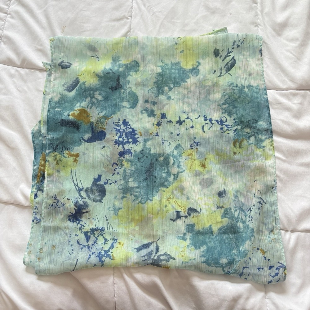 Womens Scarf Shawl Blue Pastel Sheer Feminine Fairy Whimsy Coquette Dainty
